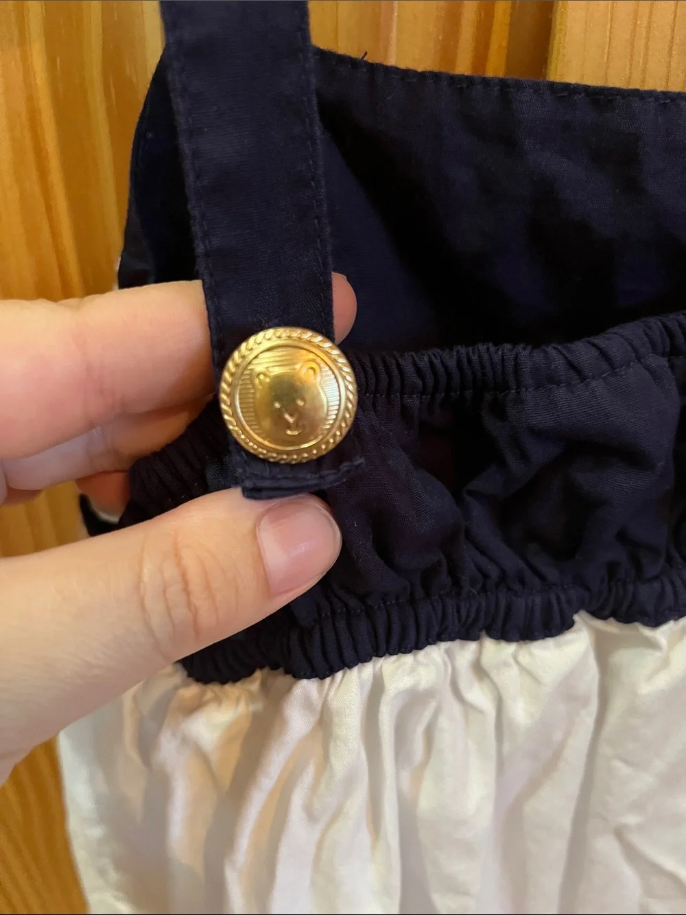 Baby Gap size 5 Navy and White Ruffle-Trim Sundress